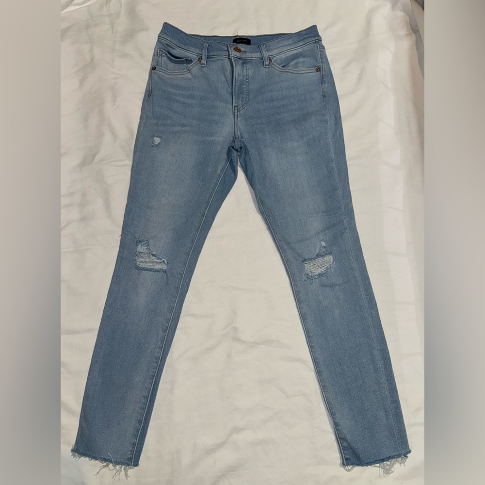 Express Blue Skinny Distressed Jeans